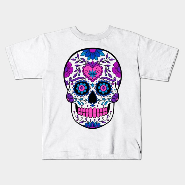 Day of the Dead, Sugar Skull Kids T-Shirt by InshynaArt